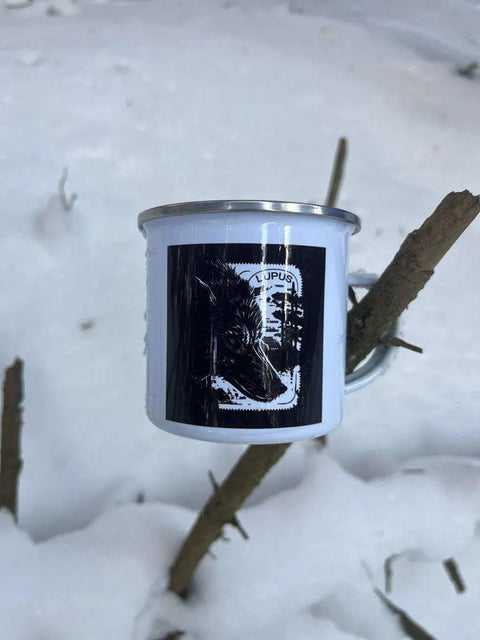 Enamel Mug Black Peak Forest Lupus - blackpeak1985
