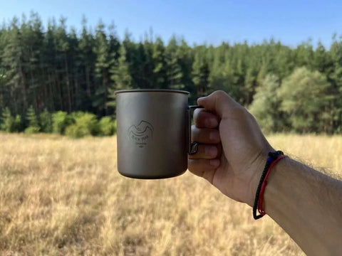 Ultralight titanium mug Black Peak for hiking and expeditions, 420ml - blackpeak1985